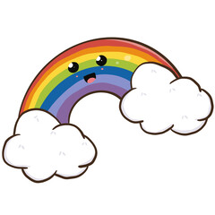 Colorful Rainbow and Clouds Illustration