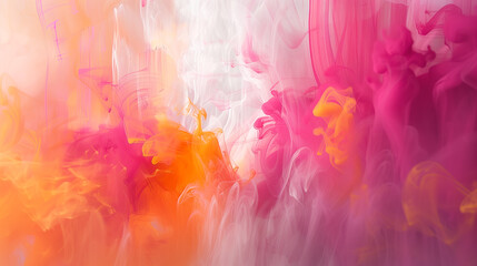 Ethereal Color Dance: Dreamlike Pink and Orange Clouds for Fantasy-Inspired Abstract Wall Art and Vibrant Creative Projects