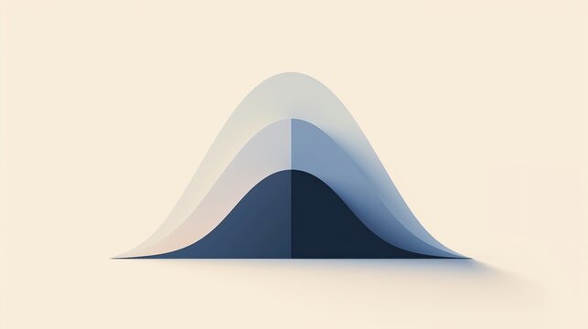 Graphic illustration of a precise normal distribution curve with shaded areas