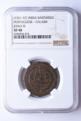 Coin of Portuguese India from the reign of João III King of Portugal. Century XVI