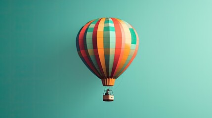 Fototapeta premium A single hot air balloon vibrant and colorful