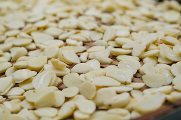 Sliced garlic for cooking ingredients