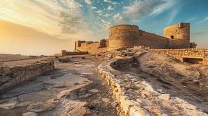 The ancient fortress stands as a testament to the ingenuity and craftsmanship of its builders, offering insights into the strategic importance and architectural prowess of past civilizations. - obrazy, fototapety, plakaty