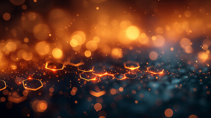 Luxurious glittering golden particle wave background, golden shimmering lights isolated on dark background.
