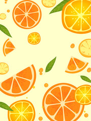 Fresh orange, lemon, tangerine, mandarin fruits vector background illustration.