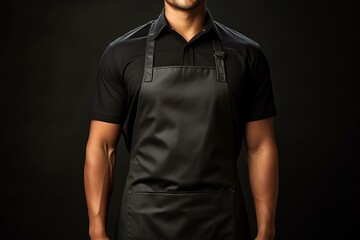 Apron mockup black on the dark background,ai generated