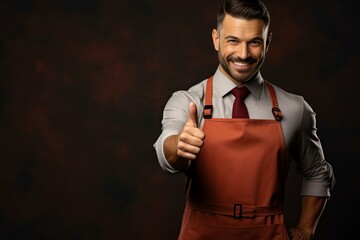 cooking, culinary and people concept - male chef or waiter showing the "ok" gesture,ai generated