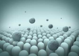 Dust, Debris caught in microfibers, Dirt trapped in filter, 3D rendering.