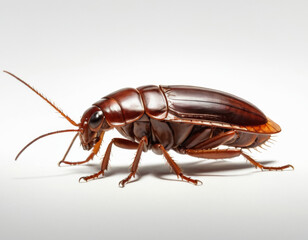 airbrushed digital simple illustration of an cockroach, isolated on a pure white background
