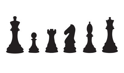 Collection of chess figures. Vector illustration.