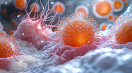 Microscopic View of Immune Response: Pathogen Engulfment by Macrophages