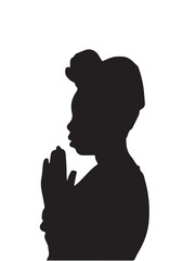 silhouette of a woman pray