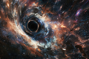 black hole in a photo-realistic style.