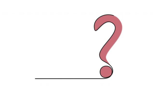 Question mark self drawing animation.	Alpha channel.