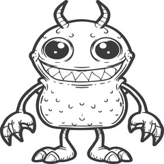 Creepy Cutie coloring pages. Creepy Cutie cartoon outline for coloring book