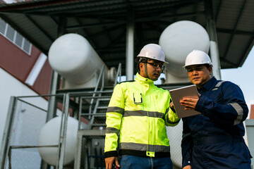 Engineers having meeting regarding new construction phase