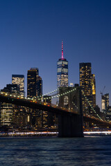 Fototapeta premium New york city night architecture and street photography