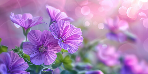 Lavender Whispers: Radiant Purple Wildflowers with Ethereal Bokeh for Tranquil Nature Scenes and Soft Floral Wallpapers