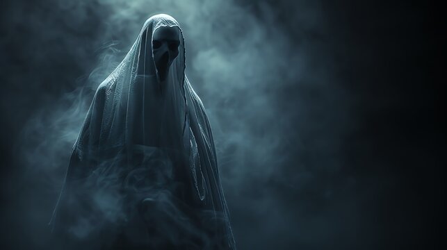 Scary Ghostly figure photography project hosted on an ecommerce platform selling specialized photographic equipment and ghost hunting gear