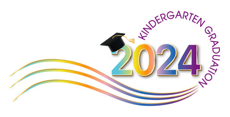 Graduation Graphics in Bright Colors for Kindergarten, preschool, or Elementary School Graduation