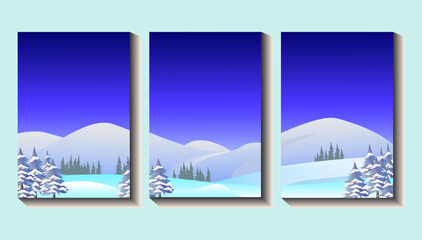 Wall art vector abstract background design tropical mountain landscape and snow alpine mountain landscape 