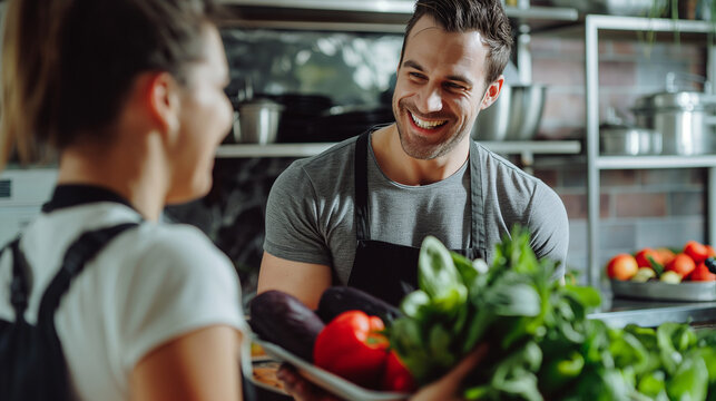 A personal trainer providing nutritional guidance and meal planning assistance to support fitness goals. Beauty, health, reliability, team