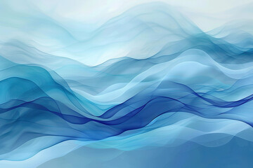 Sanfte fließende Form, Bewegung Wellen in Blautöne - obrazy, fototapety, plakaty