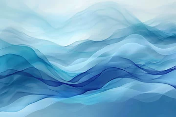 Foto op Plexiglas Sanfte fließende Form, Bewegung Wellen in Blautöne © Stephan