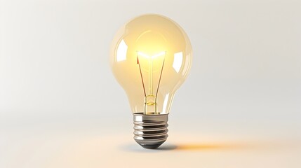 Softly Glowing Light Bulb Icon Representing Ideas,Innovation,and Creativity