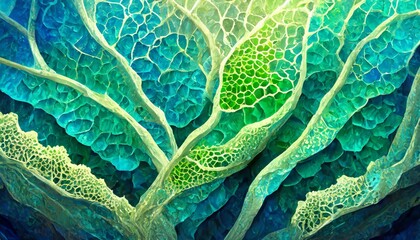 Illustrate a geometric background where crystalline structures mimic underwater coral formations