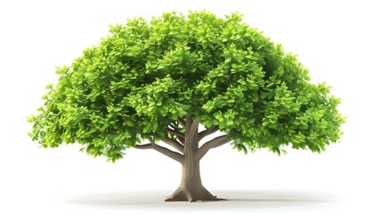 Flourishing Green Tree Icon Representing Environmental Conservation and Nature's Rejuvenation