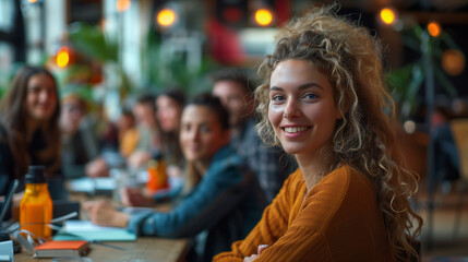 Young people at business meeting