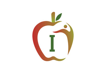 Apple Human with latter I logo template
