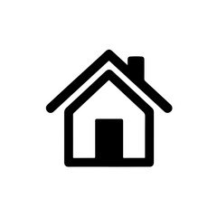 home as a simple single icon logo outline silhouette, vector illustration, isolated on transparent background