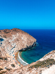  A Panoramic View of the mediterranean Sea from the Summit of a Towering Peak.  seascape view of blue ocean and mountains from hilltop. Cap Figalo Ain Temouchent Algeria.