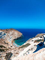  A Panoramic View of the mediterranean Sea from the Summit of a Towering Peak.  seascape view of blue ocean and mountains from hilltop. Cap Figalo Ain Temouchent Algeria.