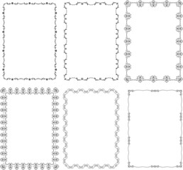 vector frames black on a white background