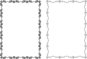 vector frames black on a white background