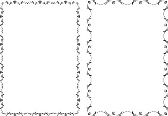 vector frames black on a white background