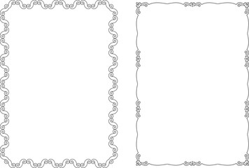 vector frames black on a white background