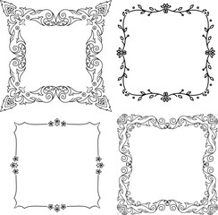 vector frames black on a white background