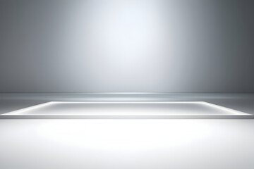 Modern minimalist design spotlight on empty stage platform