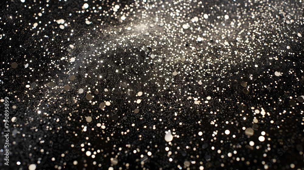 Poster scintillating silver sparkles across a captivating cosmic canvas for elegant event invitations and l