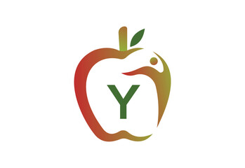 Apple Human with latter Y logo template
