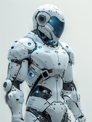 Powerful male robot, futuristic features