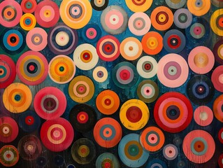 Abstract and colorful dots and circles art