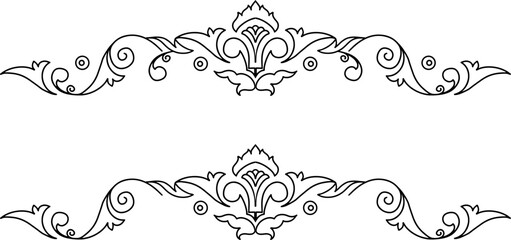 black and white set of delimiters for text, dividers