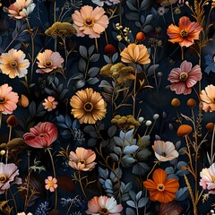 Vintage Botanical Flora Wallpaper
