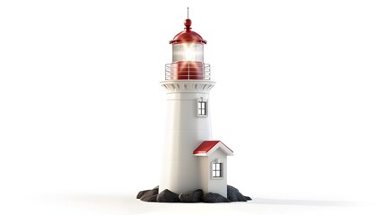Classic Coastal Lighthouse Icon Symbolizing Guidance and Safety