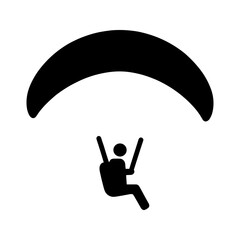 "Paradigling Icon" Illustrates An Adventure In The Sky, Where The Vector Meets The Parachute In The Dynamic Sport Of Paragliding.